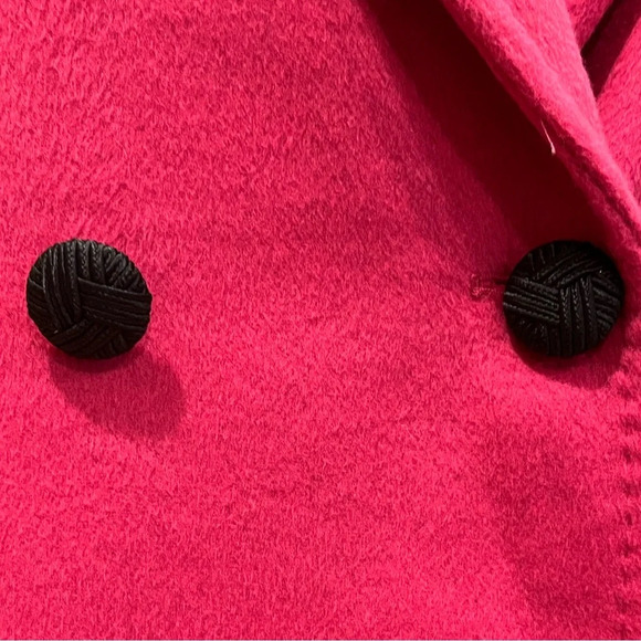 Rachel Zoe Peacoat Pink Wool Knee-Length Slit Pockets Button Closure size XS - Picture 12 of 13